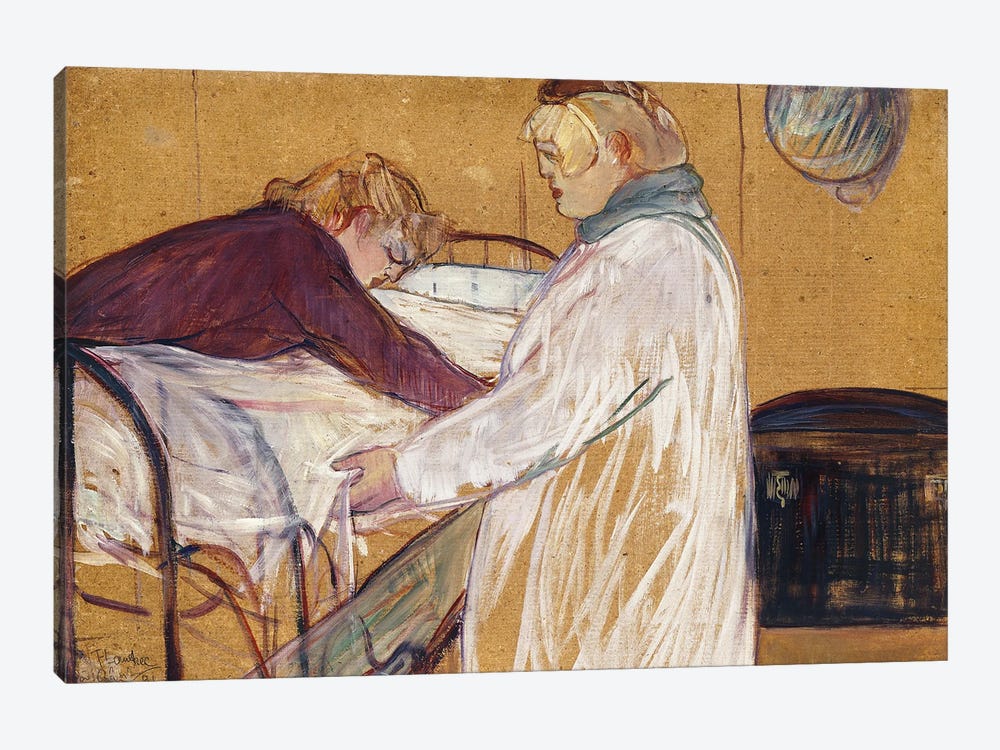 Two Woman Making Their Bed; Deux Femmes Faisant Leur Lit, 1891 by Henri de Toulouse-Lautrec 1-piece Canvas Print