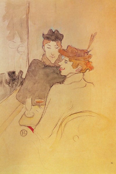 Henri de Toulouse-Lautrec: Two Women Sitting In A Cafe by Henri de Toulouse-Lautrec