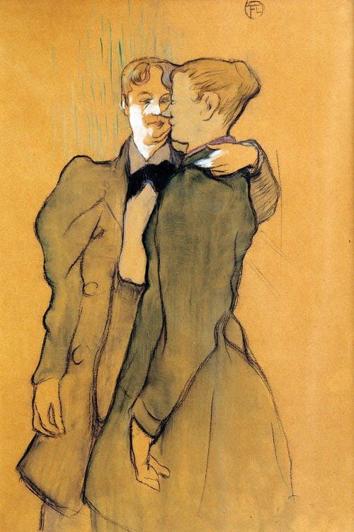 Two Women Waltling. Drawing , 1894