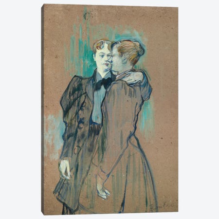 Two Women Waltzing; Deux Femmes Valsant, 1894 Canvas Print #BMN12608} by Henri de Toulouse-Lautrec Canvas Artwork