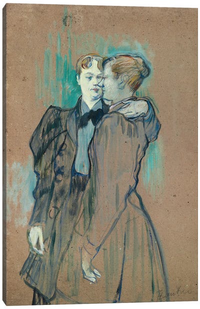 Two Women Waltzing; Deux Femmes Valsant, 1894 Canvas Art Print - Henri de Toulouse Lautrec