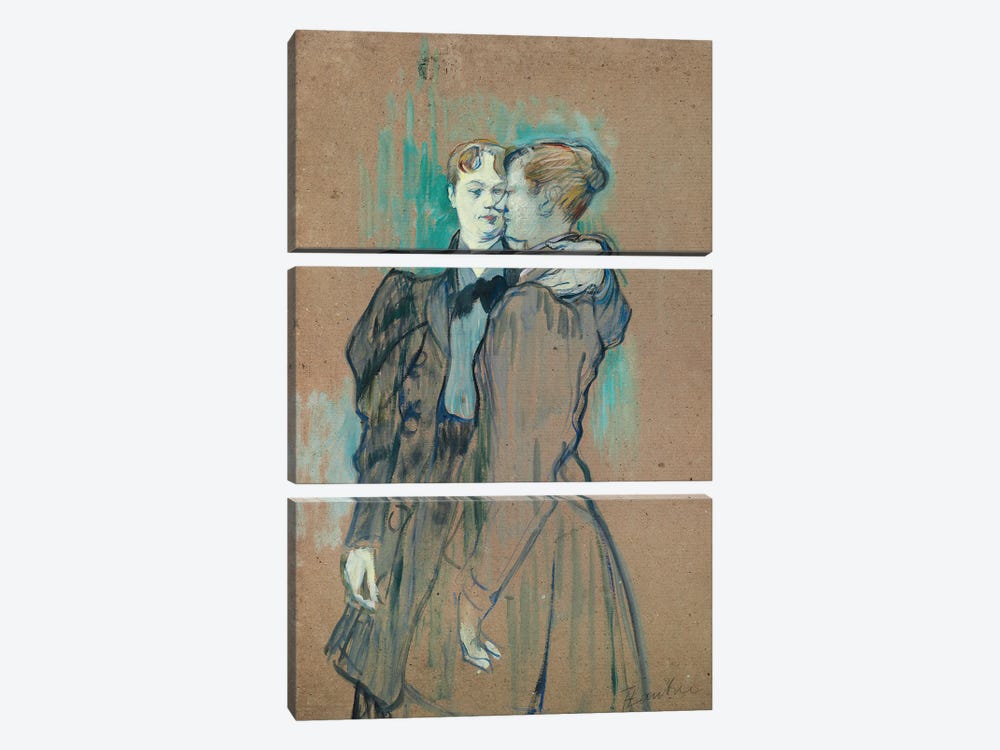 Two Women Waltzing; Deux Femmes Valsant, 1894 by Henri de Toulouse-Lautrec 3-piece Canvas Art