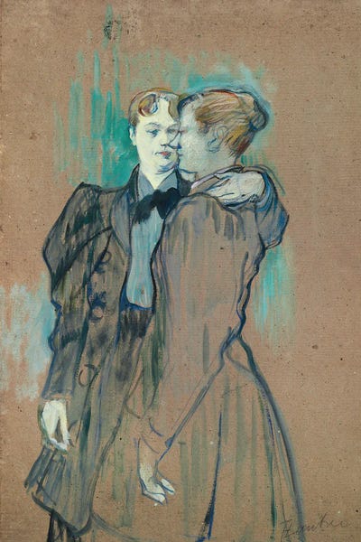 Henri de Toulouse-Lautrec: Two Women Waltzing; Deux Femmes Valsant, 1894 by Henri de Toulouse-Lautrec