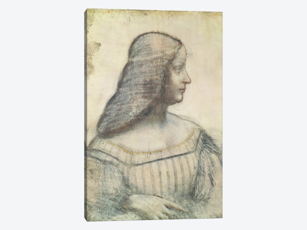 Portrait of Isabella d'Este  by Leonardo da Vinci 1-piece Canvas Wall Art