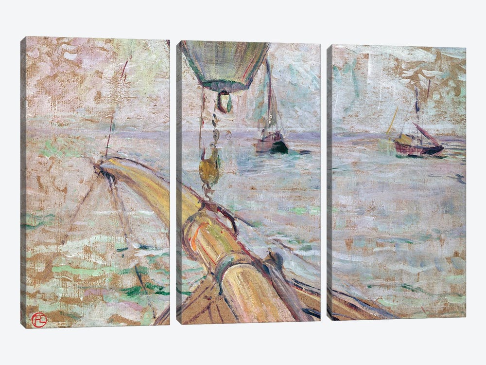 View Of Arcachon From The Front Of The Yacht Cocorico, 1889 by Henri de Toulouse-Lautrec 3-piece Canvas Print