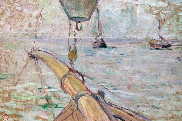 Yachts: View Of Arcachon From The Front Of The Yacht Cocorico, 1889 by Henri de Toulouse-Lautrec