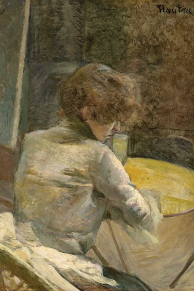 Waiting, C.1887 by Henri de Toulouse-Lautrec canvas print
