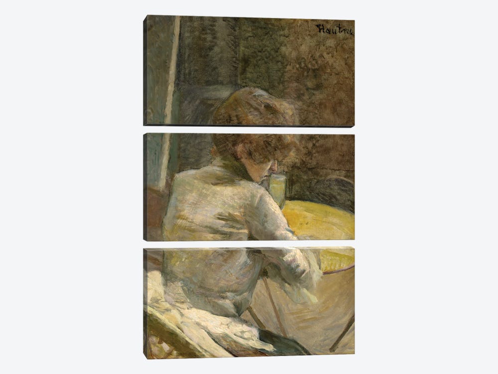 Waiting, C.1887 by Henri de Toulouse-Lautrec 3-piece Canvas Print