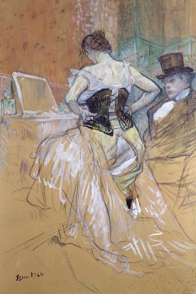 Woman At Her Toilet, Study For 'Elles', C.1896 by Henri de Toulouse-Lautrec canvas print