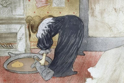 Woman At The Tub - Femme Au Bain, 1896 by Henri de Toulouse-Lautrec framed wall art