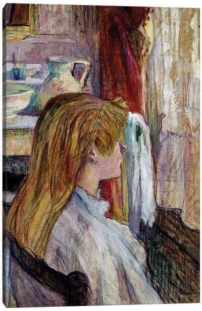 Woman At The Window Canvas Art Print - Henri de Toulouse Lautrec