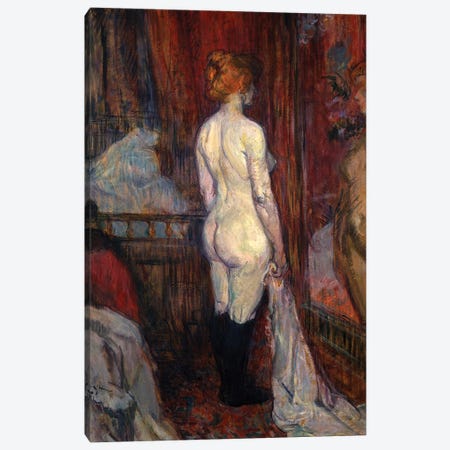 Woman Before A Mirror, 1897 Canvas Print #BMN12622} by Henri de Toulouse-Lautrec Canvas Wall Art
