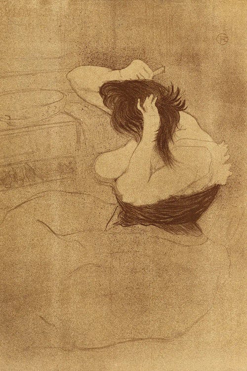 Woman Combing Her Hair - La Coiffure, Plate Vii From Elles, 1896