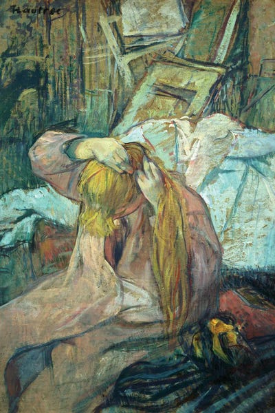 Woman Doing Her Hair, 1891 by Henri de Toulouse-Lautrec framed wall art