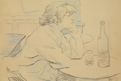 Woman Drinker, Or The Hangover, 1889 by Henri de Toulouse-Lautrec canvas print