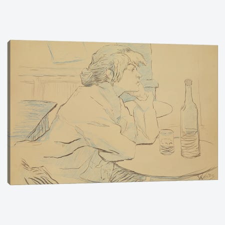 Woman Drinker, Or The Hangover, 1889 Canvas Print #BMN12628} by Henri de Toulouse-Lautrec Canvas Wall Art