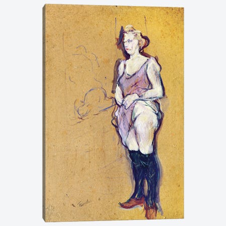 Woman Holding Her Dress Or Woman In A Brothel, 1894 Canvas Print #BMN12630} by Henri de Toulouse-Lautrec Canvas Print