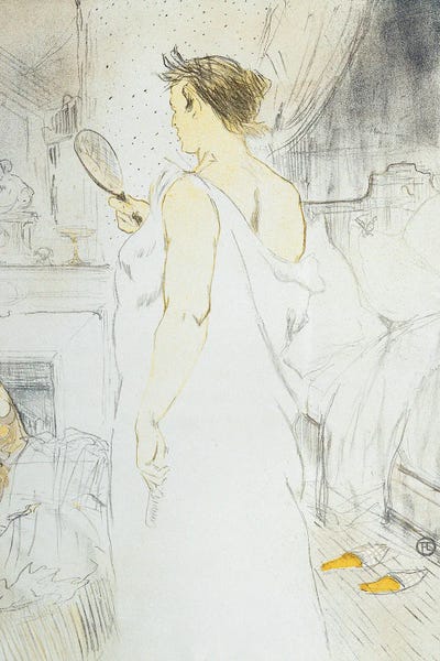 Woman Ice - Ice Hand; Femme A Glace - La Glace A Main, Plate Vi From Elles, 1896 by Henri de Toulouse-Lautrec framed wall art