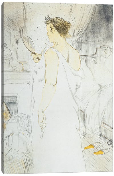 Woman Ice - Ice Hand; Femme A Glace - La Glace A Main, Plate Vi From Elles, 1896 Canvas Art Print - Henri de Toulouse Lautrec
