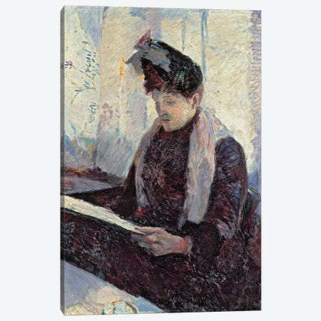 Woman In Cafe Canvas Print #BMN12636} by Henri de Toulouse-Lautrec Canvas Art