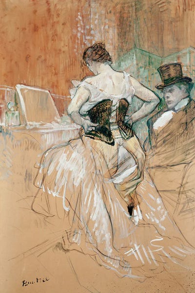 Woman In Corset, 1897 by Henri de Toulouse-Lautrec canvas print