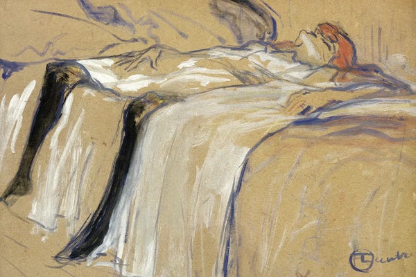 Henri de Toulouse-Lautrec: Woman Lying On Her Back - Lassitude, Study For 'Elles', 1896 by Henri de Toulouse-Lautrec