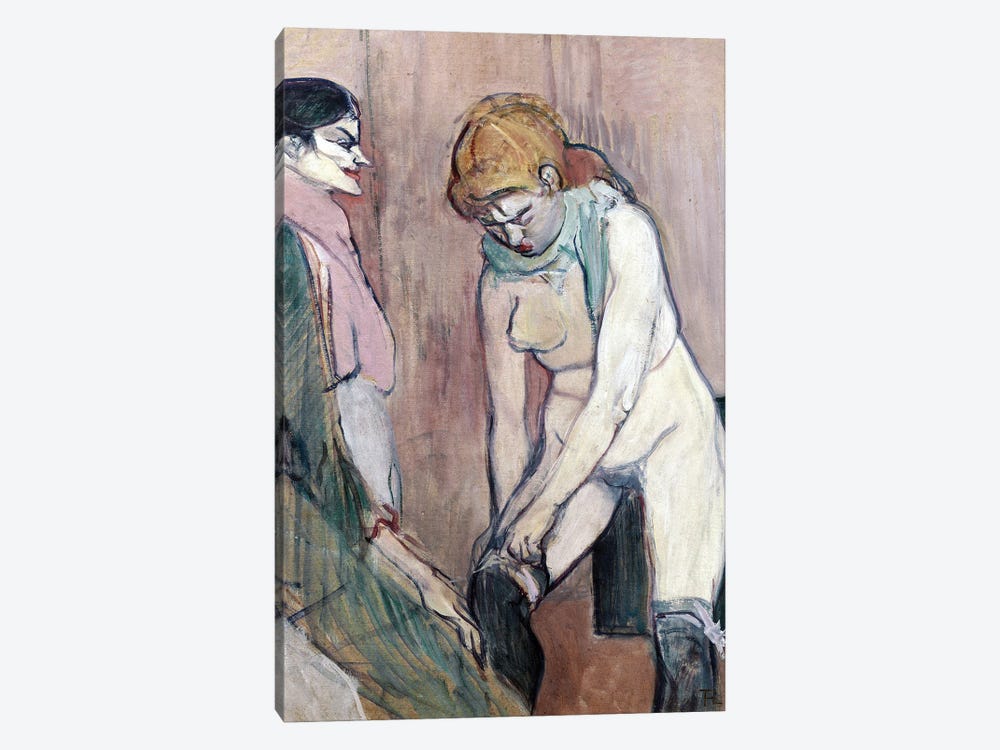 Woman Pulling Her Stockings Or Woman Of House by Henri de Toulouse-Lautrec 1-piece Canvas Art Print