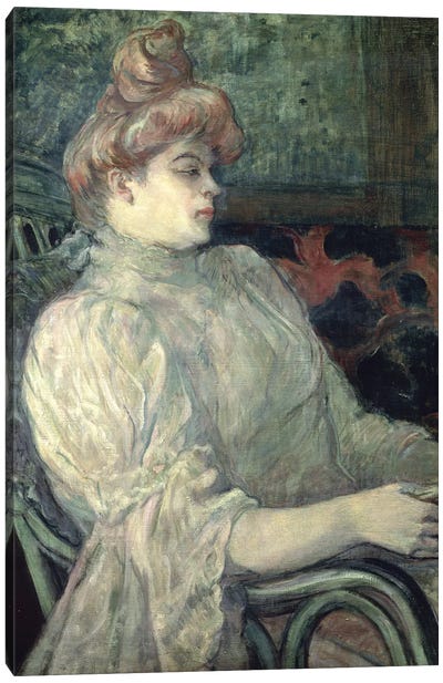 Woman Reading Canvas Art Print - Henri de Toulouse Lautrec
