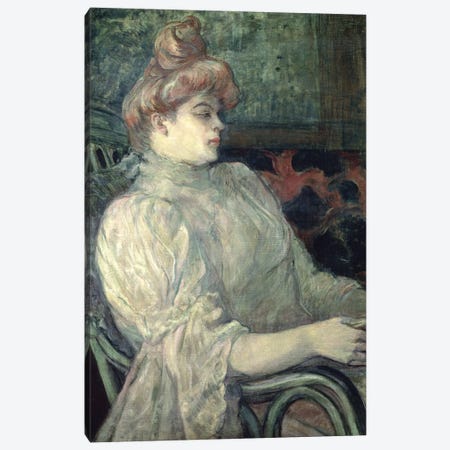 Woman Reading Canvas Print #BMN12643} by Henri de Toulouse-Lautrec Canvas Artwork