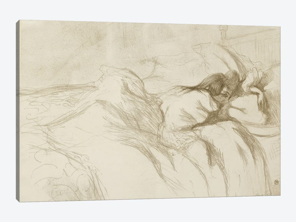 Woman Reclining - Waking Up, 1896 by Henri de Toulouse-Lautrec 1-piece Canvas Wall Art