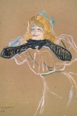 Yvette Guilbert Singing 'Li - Canvas Print | Henri de Toulouse-Lautrec