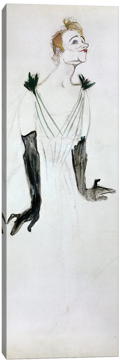 Yvette Guilbert, 1894 Canvas Art Print - Henri de Toulouse Lautrec