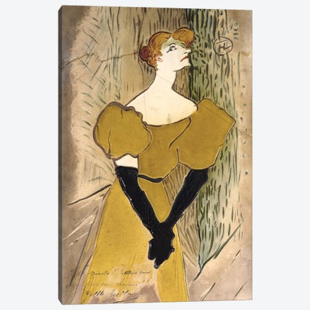 Yvette Guilbert, 1895 Canvas Print #BMN12665} by Henri de Toulouse-Lautrec Canvas Art Print