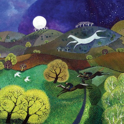 Chalk Horse Hill, 2010 by Lisa Graa Jensen metal wall art