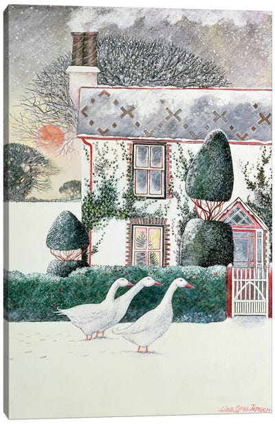 Christmas Cottage,1985, Canvas Art Print - Lisa Graa Jensen