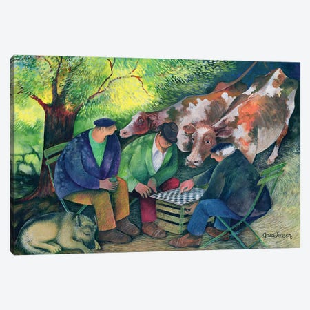 Cow Dealers Canvas Print #BMN12708} by Lisa Graa Jensen Canvas Art Print