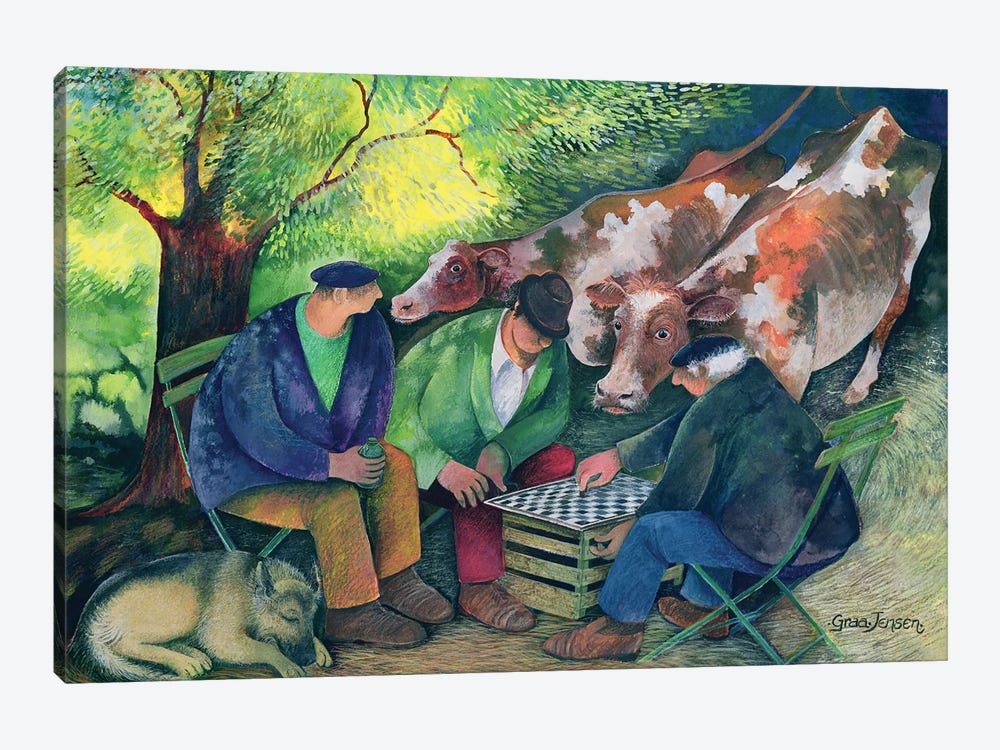 Cow Dealers by Lisa Graa Jensen 1-piece Canvas Art Print