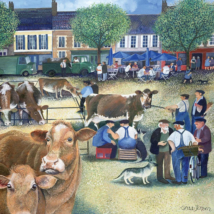 Cow Dealers Ii by Lisa Graa Jensen wall art