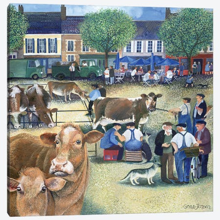 Cow Dealers Ii Canvas Print #BMN12709} by Lisa Graa Jensen Art Print