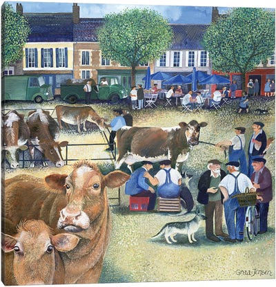 Cow Dealers Ii Canvas Art Print
