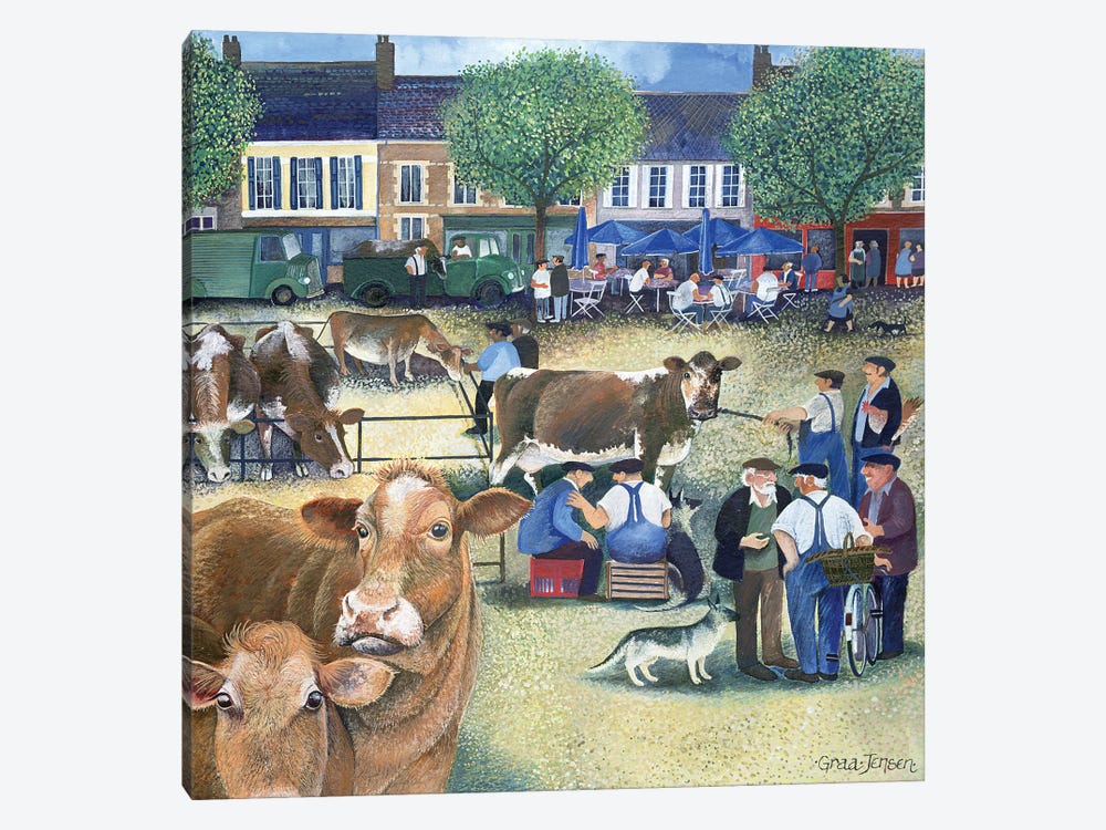 Cow Dealers Ii by Lisa Graa Jensen 1-piece Canvas Artwork