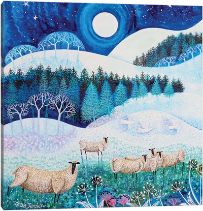 Frosty Sheep,2020, Canvas Art Print