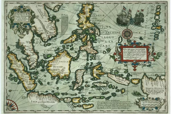 Philippines: Map of the East Indies, pub. 1635 in Amsterdam  by Dutch School