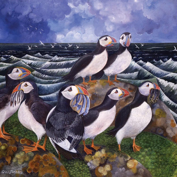 Puffins, 2000 by Lisa Graa Jensen wall art