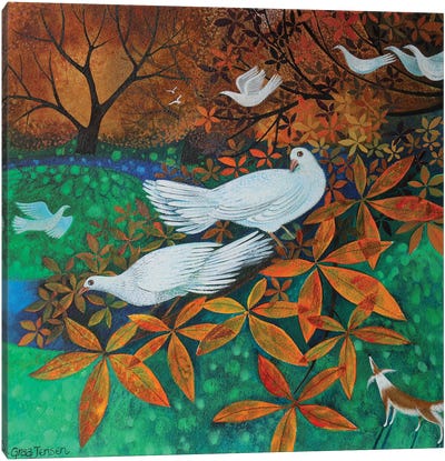 White Doves, 2016 Canvas Art Print - Lisa Graa Jensen