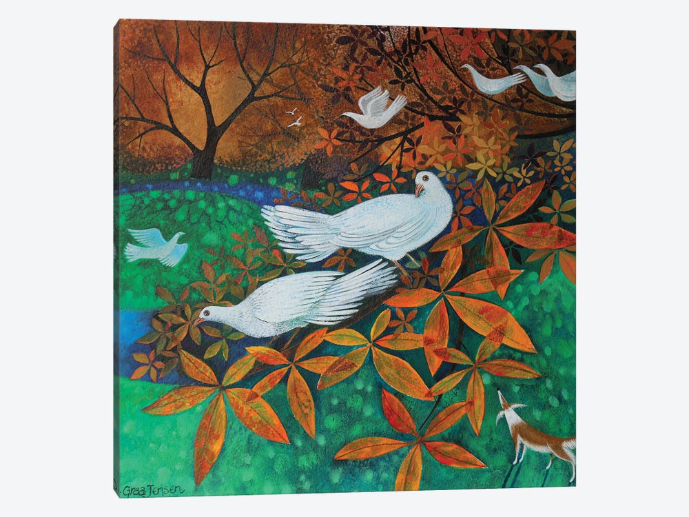 White Doves, 2016 by Lisa Graa Jensen 1-piece Canvas Artwork