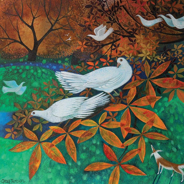Doves & Pigeons: White Doves, 2016 by Lisa Graa Jensen