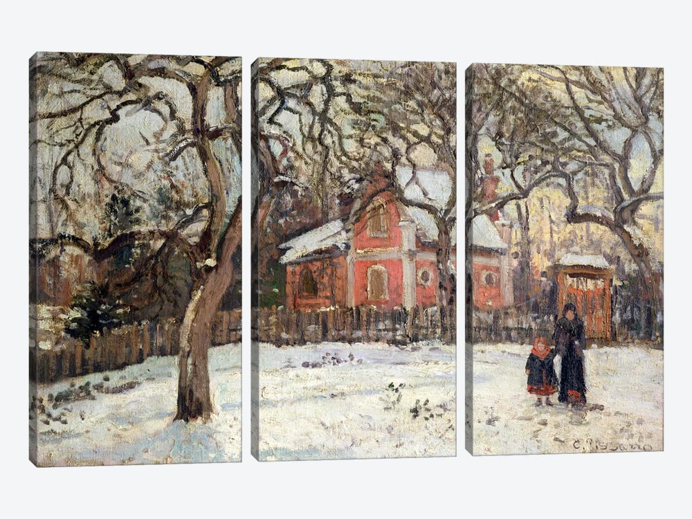 Chestnut Trees at Louveciennes, c.1871-2  by Camille Pissarro 3-piece Canvas Print