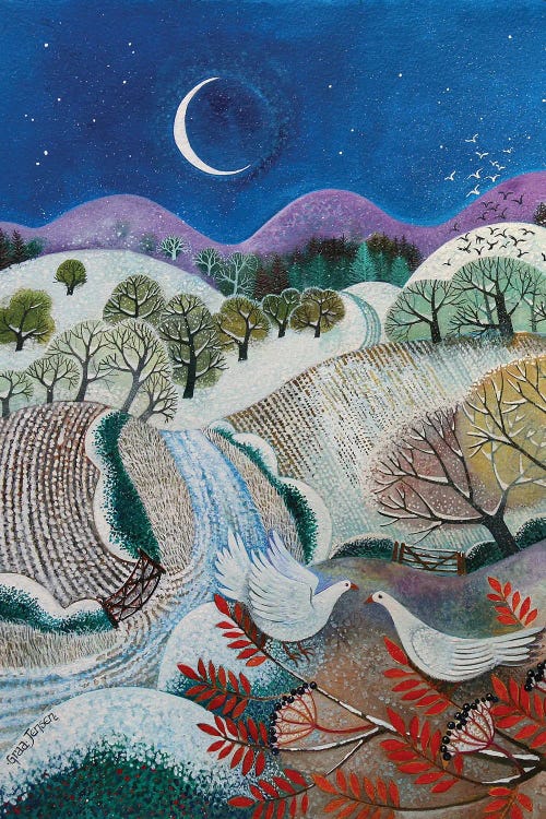Winter Doves, 2018 by Lisa Graa Jensen wall art