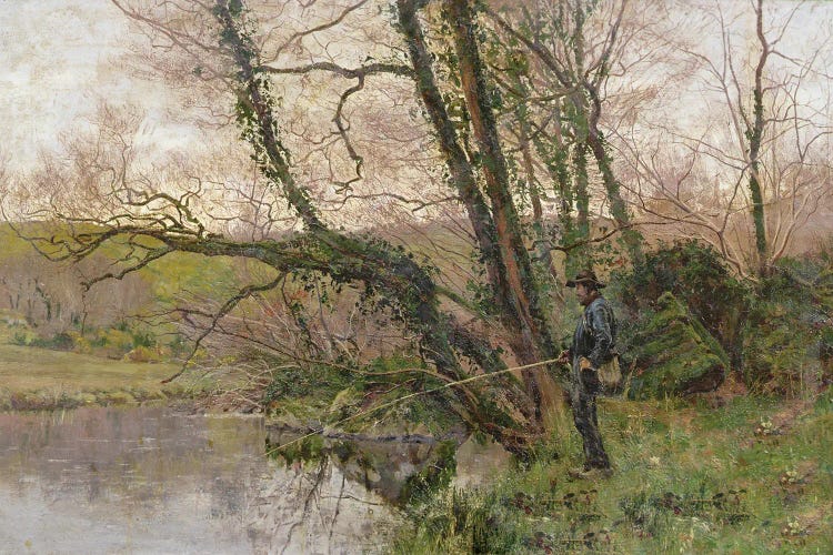 Fisherman Beside A Stream